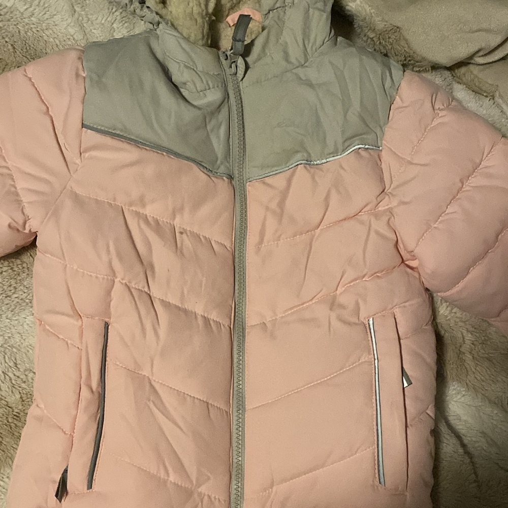Eddie Bauer Kids Pink and Gray Puffer Jacket